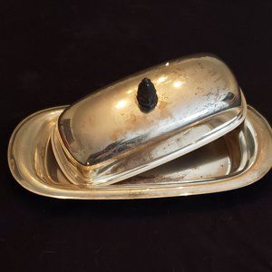 Antique Silver Plated Butter Dish
